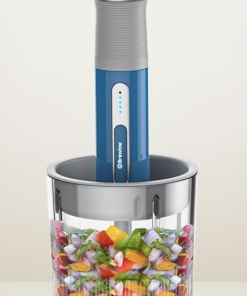 Brewine USB Cordless Vegetable Chopper & Garlic Peeler, 400ml Glass Bowl, Chop, Mince, Puree & Whisk, Stainless Steel Blades, Anti-Skid Pad, One-Touch Operation, 3 Mini Bowls Included, Rechargeable